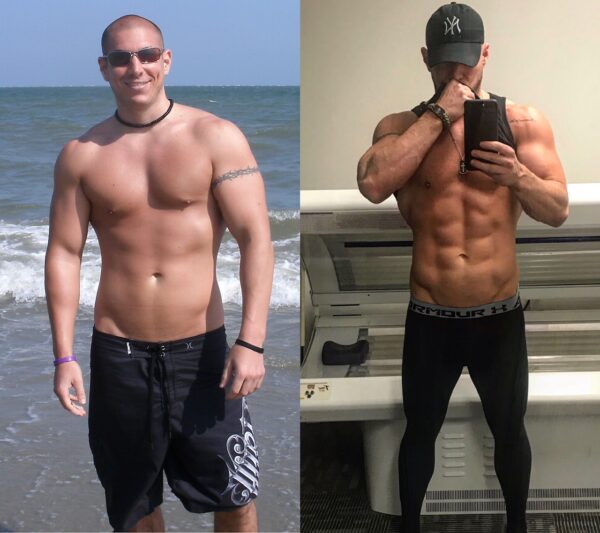 Decrease body fat, change body composition, before and after, transformation