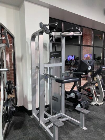 Roswell Fitness Factory. 24 hour gm. Life Fitness Strength machines, assisted pull up.